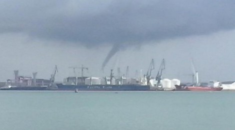 Tornado en la bahia de Cádiz, septiembre 2014